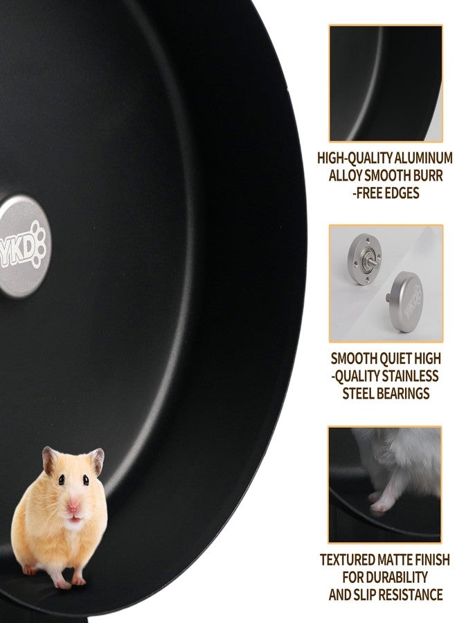YKD 11.8" Silent Hamster Exercise Wheel, Aluminum Alloy Noiseless Running Wheel for Syrian Hamsters, Fancy Rat, Hedgehogs and Small Pets (Base-Black) - Image 3